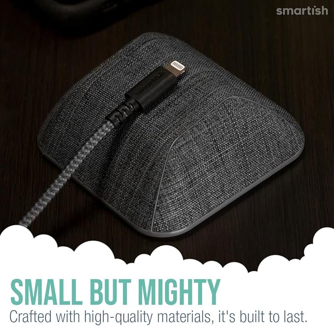 Smartish® Magnetic Cord Holder - Cable Wrangler Organizer with Magnet Clips for Charger Management on Desktop, Nightstand, or Side Table for All Cables, USB-C, Lightning Cables - No 2 Pencil Gray