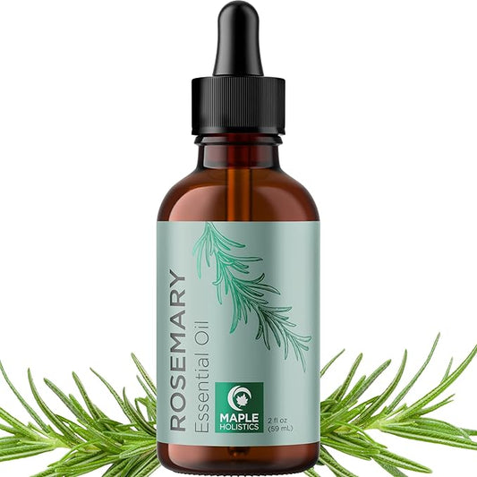 Pure Rosemary Oil for Hair Care - Volumizing Aromatherapy Rosemary Essential Oil for Diffuser Plus Hair Skin and Nail Care - Nourishing Oil for Enhanced Shine and Dry Scalp Care (2oz)