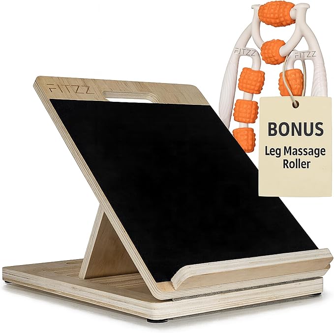 FITZZ Portable Wooden Slant Board for Calf Stretching - Slant Boards for Exercise - Calf Stretcher Slant Board, Incline Board for Leg Stretcher, Hamstring Stretcher - Overall Stretching Board