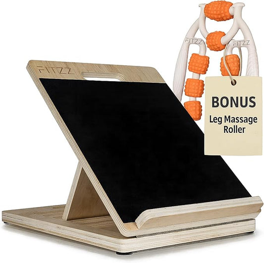 FITZZ Portable Wooden Slant Board for Calf Stretching - Slant Boards for Exercise - Calf Stretcher Slant Board, Incline Board for Leg Stretcher, Hamstring Stretcher - Overall Stretching Board