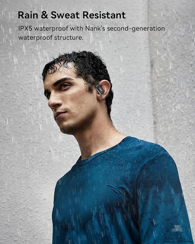 NANK OE Mix Open-Ear Headphones, Bluetooth 5.4 Wireless Sports Headphones with Earhooks, 18Hrs Sports Earbuds with Charging Case for Running, Cycling, Walking, Workout