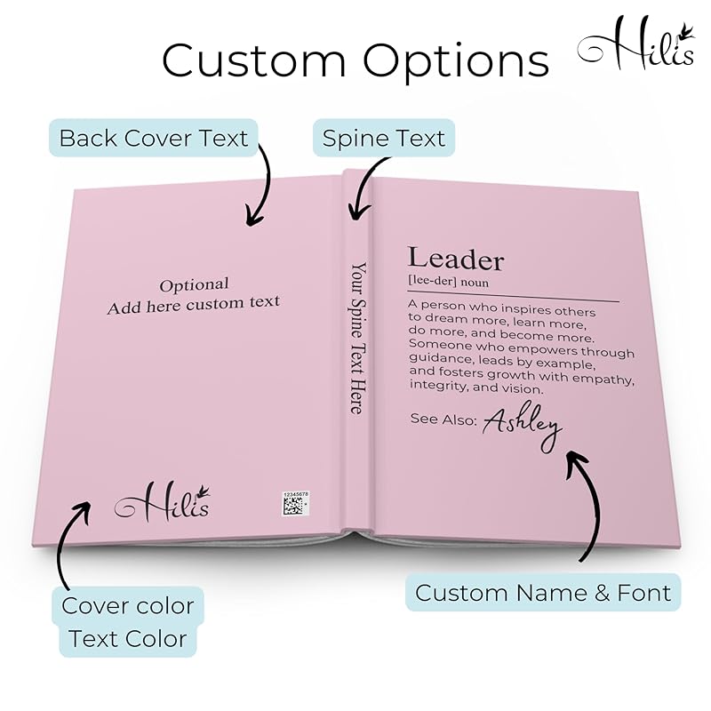 Hilis Personalized Leader Journal, Coworker Gifts for Women or Men, A5 Lined Notebook, Thank You Gift for Social Worker Boss Mentor Teacher Appreciation Retirement