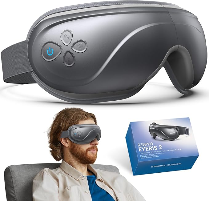 RENPHO Eye Massager with Heat, Eyeris 2 Birthday Gifts for Mom Dad Women Men Face Massager, Heated Eye Mask for Improve Sleep