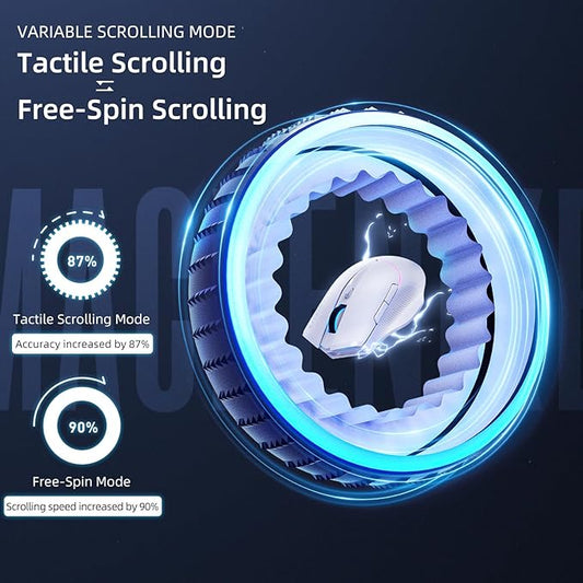 Machenike 8KHz Wireless Gaming Mouse with RGB Charging Dock,26,000 DPI,PAW3395 Sensor,RGB Backlit,6 Programmable Buttons,Long Battery Life,Gaming Mice Compatible with PC, Mac