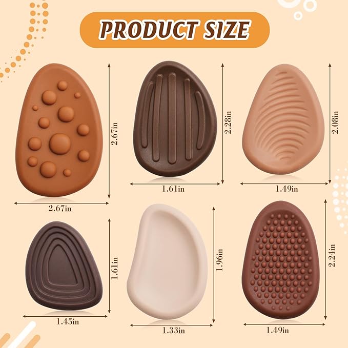 Fidget Toys Sensory Stones for Kids and Adults,6 PCS Texture Worry Stone for Anxiety Autism Teen Calm Down & ADHD Stress Relief,Quiet Fidgets for Classroom Small Prizes Gifts for Travel Toy