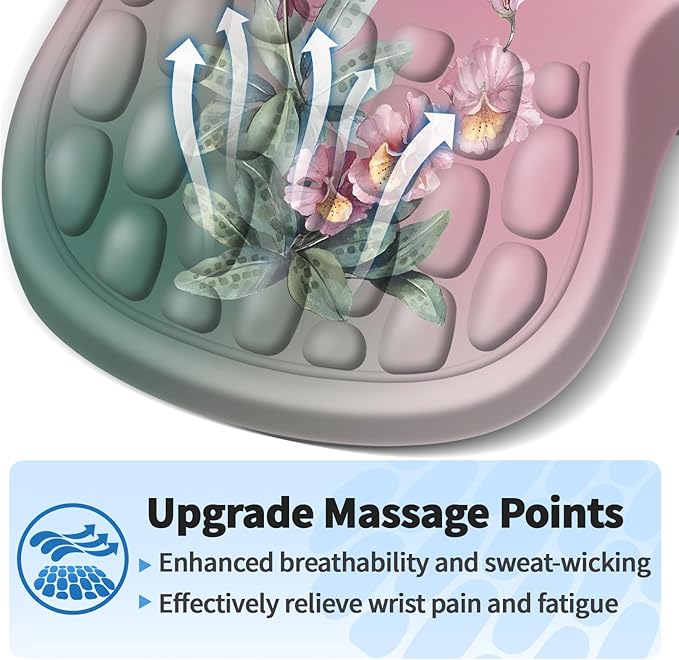 Ergonomic Mouse Pad with Wrist Rest Support, Mousepad with Comfortable Memory Foam Wrist Rest and Non-Slip PU Base for Pain Relief, Computer, Laptop, Office, Home (Hummingbird)