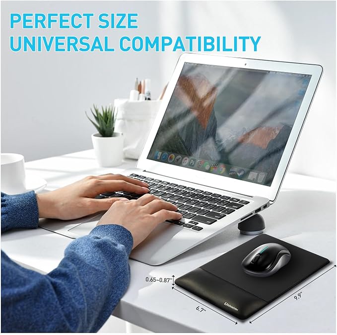 univo colors Design-Wave Wrist Rest Mouce Pad,PE Mouse Sliding Panel+Artificial Sheepskin+Memory Foam+Ergonomic+Anti-Slip Gel,Resilience Support During Work and Gaming,Mouce Accessory,Pink