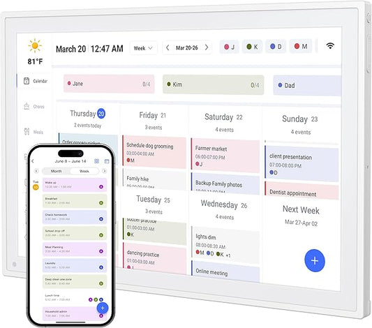 Digital Calendar, 10.1inch Smart WiFi Electronic Calendar&Chore Chart, IPS Touch Screen HD Display for Family Schedules, Share Moments Instantly from Anywhere Digital Calendar 10.1