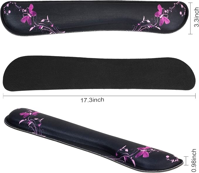 RICHEN Keyboard Wrist Rest Pad and Mouse Wrist Rest Support Mouse Pad Set,Sturdy & Comfortable & Lightweight for Easy Typing & Pain Relief-Ergonomic Support (Purple Butterfly)