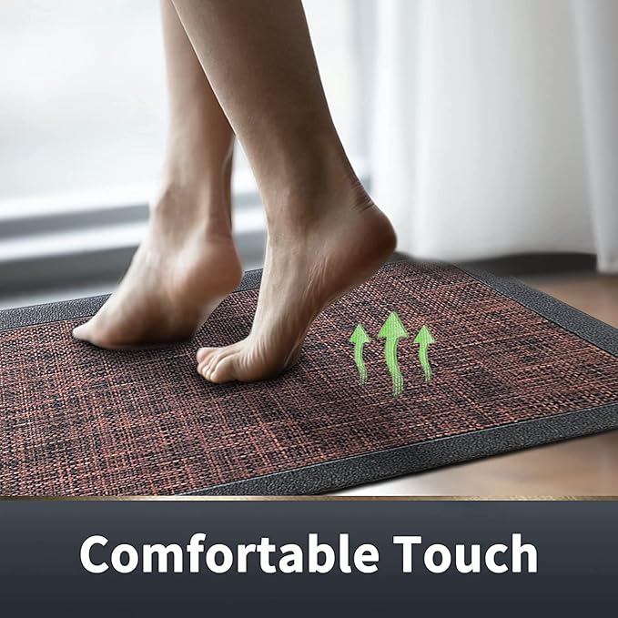 J&V TEXTILES Hillside Oversized Oil- and Stain-Resistant Anti-Fatigue Kitchen Mat (Single Burgundy)