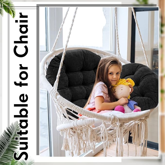 Jerify 4 Pcs Floor Pillow Cushions 22 x 22 Inch Round Square Large Meditation Floor Pillow for Classroom Adult Meditation Picnic Party Cushion for Seating Gift Christmas(Black,Round)