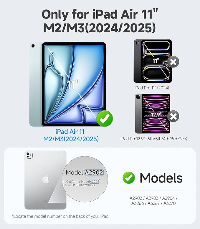 iGluz 2 Pack iPad Air 11-inch Screen Protector with M3/M2 2025/2024 (7th/6th Gen.) 9H+ Tempered Glass Screen Protector with Easy-Install Box,Apple Pencil Compatible,HD Clarity,Scratch Resistant