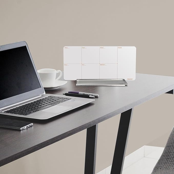 Desktop Whiteboard 12" x 6" Desktop Weekly Planner Whiteboard-Dry Erase Board-Portable Dry Erase Calendar to Do List White Board