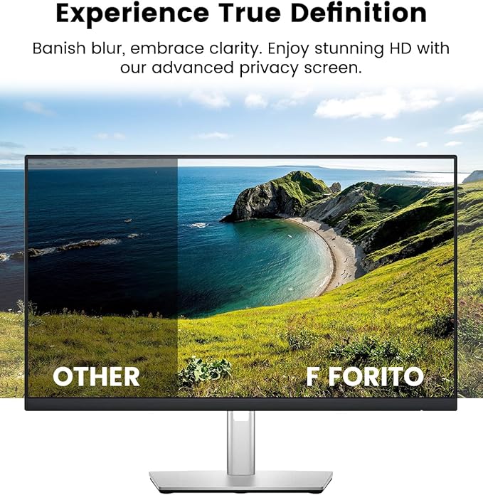 F FORITO 24 Inch 16:9 360°Privacy Screen Protector for Computer Monitor, Removable Eye Protection Anti Blue Light Anti Glare Computer Screen Privacy Shield for All 24" Widescreen Monitors