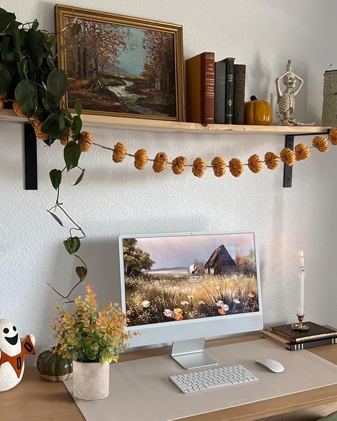 2 Pack Small Fake Plants Fall Eucalyptus Potted Artificial Plants for Home Shelf Office Bathroom Desk Farmhouse Room Coffee Table Decor Fall Decor(Yellow)