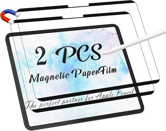 2 Pack Magnetic Paperfilm for iPad Pro 11 Inch 5th (2024, M4), Feel Like Writing Drawing On Paper, Matte Removable Anti Glare Fingerprint Screen Protector Blue Light Filter