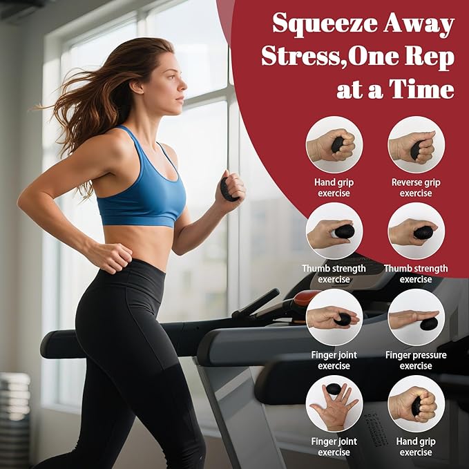 Grip Strength Trainer Forearm Strengthener Kit 8 Pack, Adjustable Hand Gripper Strengthener 10-100KG, Finger Strengthener Exerciser, Grip Ring and Hand Exercise Stress Balls for Arthritis Hand Therapy