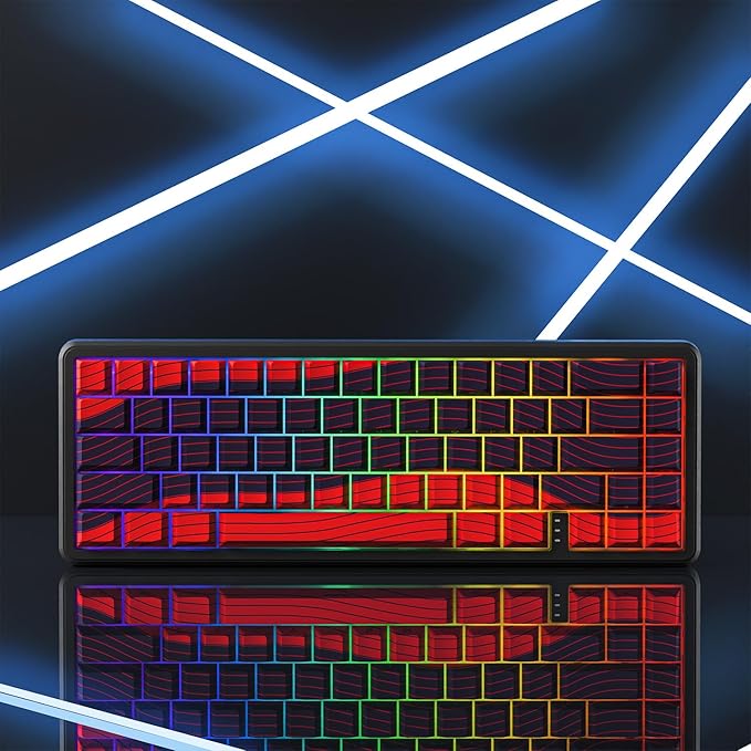 EWEADN Battle68 60% Gaming Keyboard Wired, Hall Effect Magnetic Switch Keyboard, Mechanical Keyboards Adjustable Actuation, 8K Polling Rate, Side Printed PBT Keycap, RGB Backlit, Space Magnetic Switch
