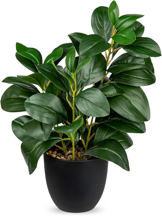 Briful Artificial Plants Mini Camellia Potted Fake Plants Small Faux Plastic Plants Desk Plant Artificial Flowers with Vase for Home Office Desk Kitchen Garden Indoor Decor