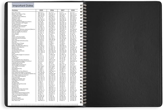 AT-A-GLANCE 2025 Appointment Book Planner, Weekly, 8" x 11", Large, Quarter-Hourly, DayMinder, Black (G5200025)