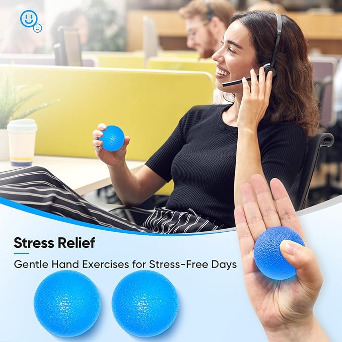 FitBeast Stress Balls for Adults, Hand Exercise Balls 6 Pack, Stress Relief & Grip Strength Trainer, Squishy Balls & Squeeze Balls for Arthritis, Carpal Tunnel, Hand Therapy with 3 Resistance Levels