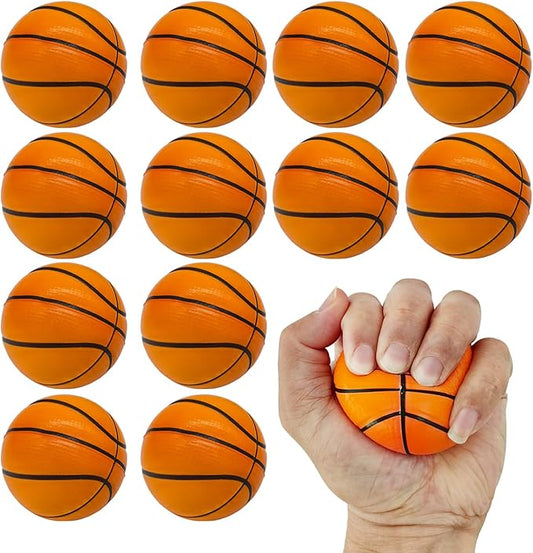 Urspasol 12-Pack Mini Basketball Stress Balls 2.5 Inch Soft Foam Basketballs for Kids Small Squeeze Sport Balls Party Decorations, Favors Goodie Toy & Anxiety Relief Hand Exercise, School Rewards