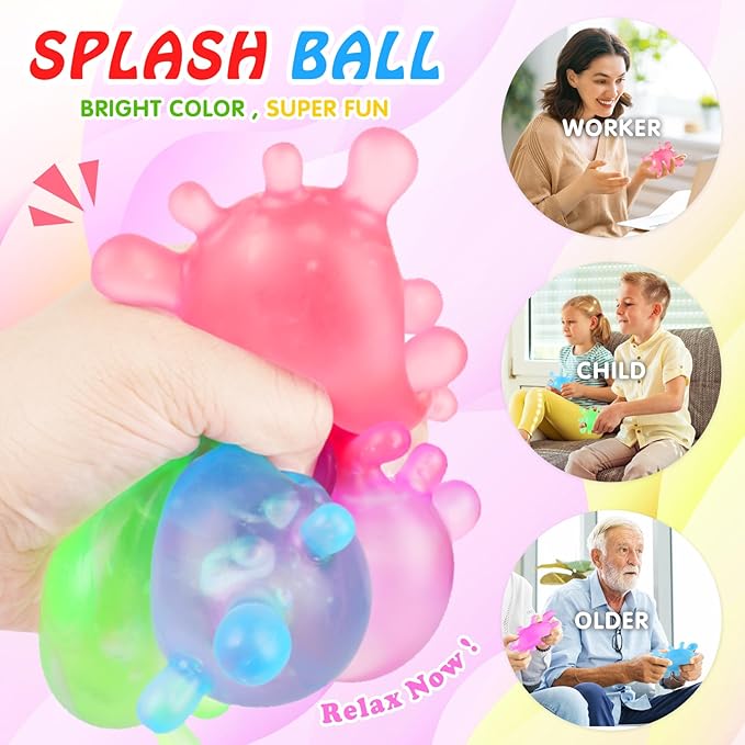 Fidget Toys Stress Balls for Kids, Squishy Squishies Toys , Fidgets Prizes Bulk-Sensory Balls-Stress Balls for Adults -Classroom Prize-Goodie Bag Stuffers, Sensory Toys for Autistic Autism
