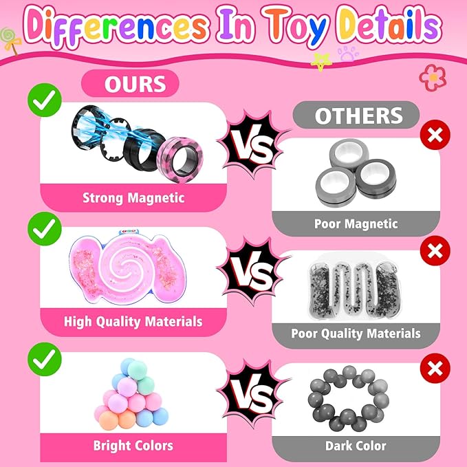 Cevioce 20Pcs Fidget Toys Adults Pack,Stocking Stuffers for Teens Boys Girls,Autism Sensory Toys with Fidget Spinner Slug Magnetic Rings,Squishy Fidget Toys ADHD Stress Relief,Party Favor for Kid-BPYP