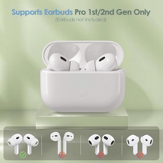 Wireless Charging Case for AirPods Pro 1/2 gen USB C Port，Replacement Cases Compatible with AirPods Pro 1st / 2nd, Qi-Certified with Bluetooth Pairing Sync Button