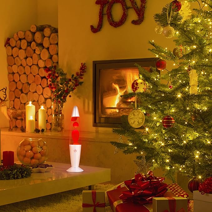 Red Liquid Motion Lamp with Sliver Base and Cap for Adults Kids Magma Lamp Perfect Present Mood Night Light Decoration for Living Room Bedroom or Party Christmas Thanksgiving Day