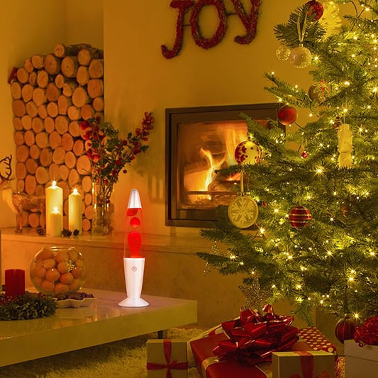 Red Liquid Motion Lamp with Sliver Base and Cap for Adults Kids Magma Lamp Perfect Present Mood Night Light Decoration for Living Room Bedroom or Party Christmas Thanksgiving Day