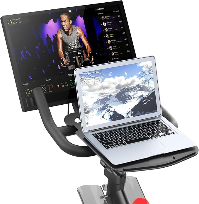 All-New Tabletop Tray Holder for Peloton Bike Mount - Premium Aluminum Stand for Tablets, laptops, Books, Phones, etc. - Riding Work Surface ，Bikes Accessories for Peloton (Not for Bike+)