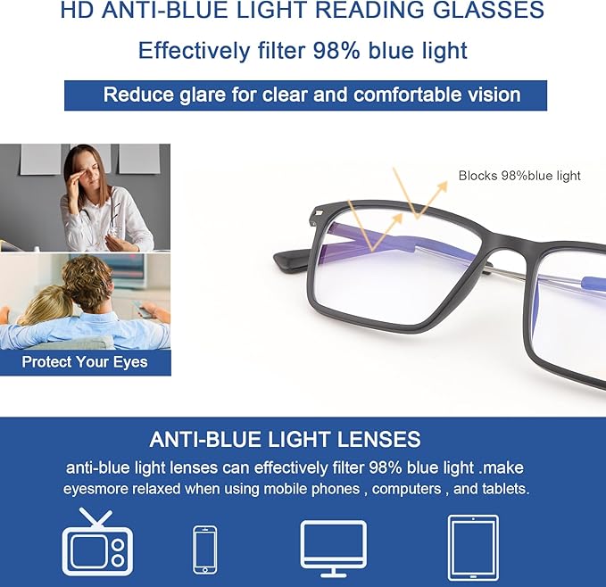YIMI Photochromic Blue Light Blocking Glasses UV Protection Anti Eyestrain Computer Gaming Blue Light Screen Blocker Glasses Anti Glare Shade Lightweight Eyewear for Men and Women