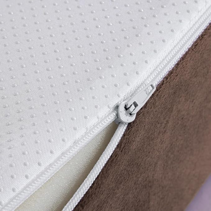 HOMBYS Foam Lumbar Support Pillow for Recliner with Recliner Chair Seat Cushion-Thick Seat Cushion for Elderly with Long Back Support, Extra Large & Non-Slip, Brown