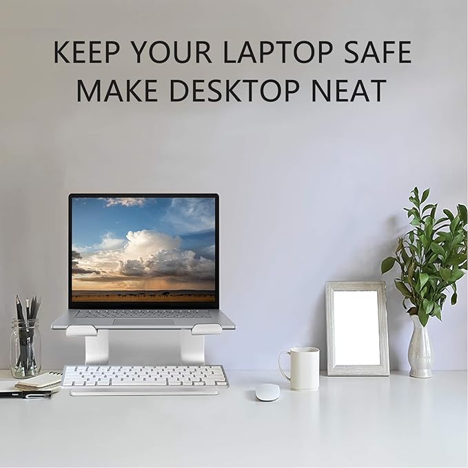 Urmust Laptop Stand for Desk - Aluminum Computer Stand Riser Holder for MacBook Air Pro, Dell, HP, Lenovo, Samsung, Alienware Laptops 11-15.6" (Silver)