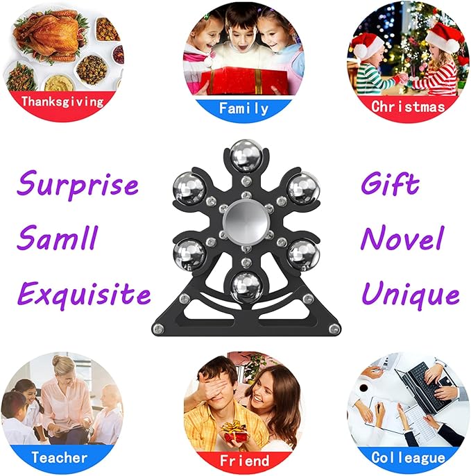 Desk-Fidget-Toys Ferris-Wheels-Spinner: Metal Kinetic-Fidget-Spinner 4mins, EDC-Toy Cool-Gadgets for School Office Christmas, ADHD Tools Gift Cool-Stuff Stress Relief Gift for Kid Children Teen Adult