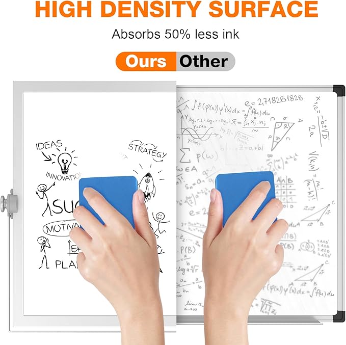 Weekly Dry Erase White Board, 16X12IN Magnetic Desktop Whiteboard Calendar with Stand, 8 Markers, 4 Magnets, 1 Eraser, Portable Double-Sided White Board Easel for Kids Memo to Do List Desk