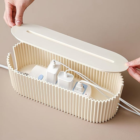Cord Organizer Box Cable Management Box Power Strip Storage Box for TV, Computer, Laptop