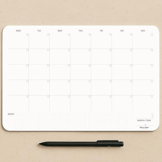 Undated Monthly Planner Notepad,Desk Calendar for Organizing&Scheduling Tasks-Productivity Tracker,Goals,Notes&To-Do Lists–A4 Size (8,3"X11,7")Premium Thick Paper with Cardboard Back Support 50 Sheets