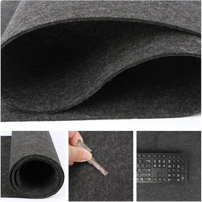 DAWNTREES Large Felt Desk Pad, 40''x16'' Full Desk Mouse Pad, Office Computer Desk Mat for Keyboard,100X40cm Felt Desk Mat for Desk Pad Protector
