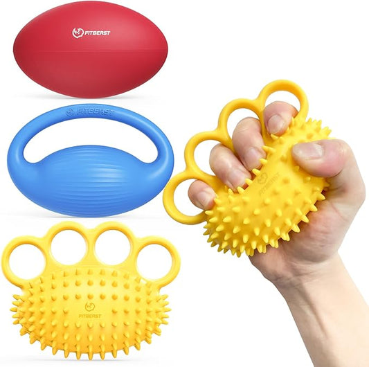 FitBeast Hand Exercise Ball Set–3 Pack Hand Squeeze Balls for Hand Therapy, Grip Strength, Finger & Wrist Training, Stress Balls for Adults, Ideal for Rehab, Arthritis, Carpal Tunnel