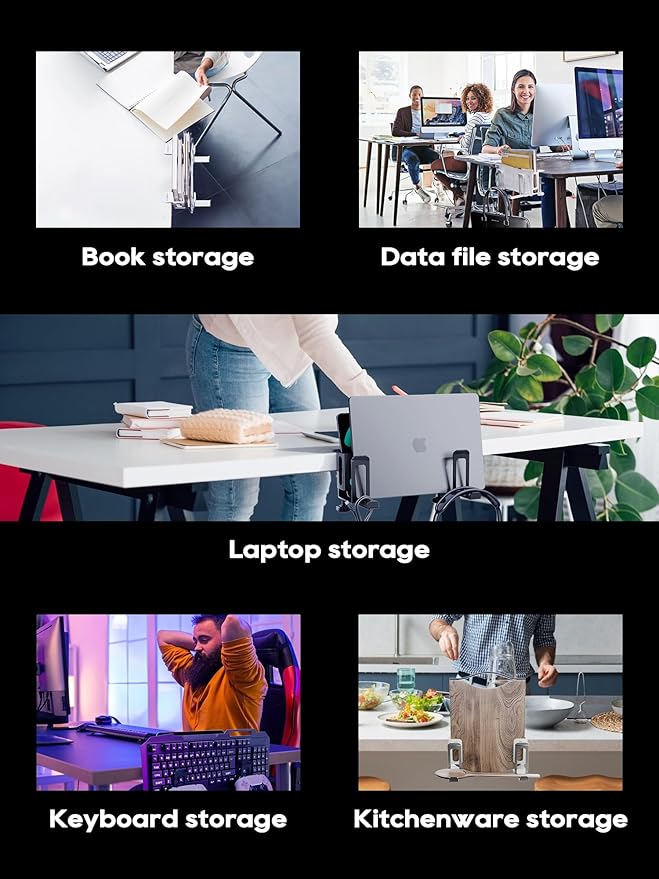 NODOCA 2-Slot Vertical Laptop Stand With Headphone Holder and Desk Side Storage for MacBook/Surface/Samsung/HP/Dell [L, White]