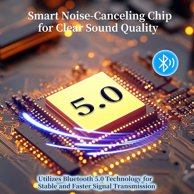 Bluetooth Headset, Wireless Bluetooth Earpiece, Hands Free Noise Canceling Headphones with Dual-Mic, 1000 mAh Charging Case, 18-Hour Talk Time, iOS & Android Compatible, for Truckers & Office Use