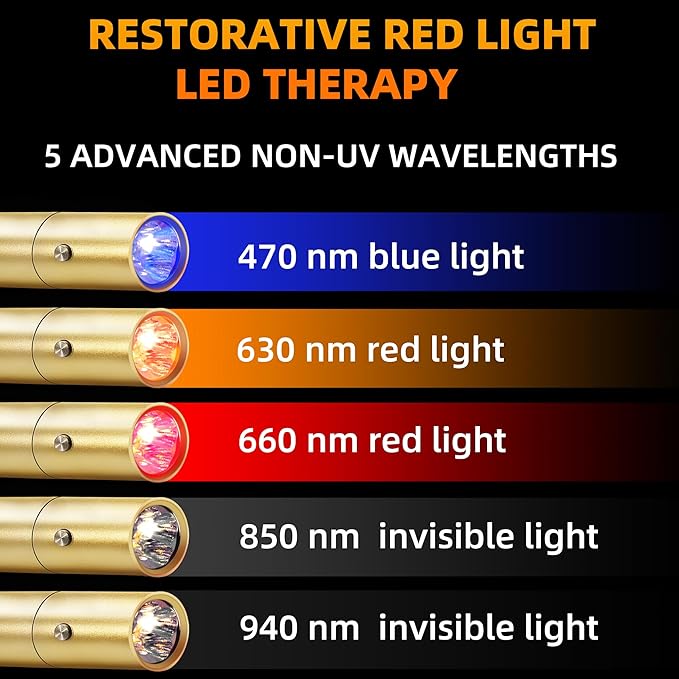 UTK Red Light Therapy Device with 5 Wavelengths-(470:630:660:850:940nm) LED Infrared Red Light Therapy-Upgrade 470nm and 940nm Near Infrared Light