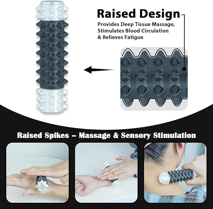 Little Pain Stim Ouchies Fidget Toys for Adults,3D Printed Spiky Pain Stim, Sensory Fidget for Stress & Anxiety Relief, ADHD, Autism,Office Desk Toys, Gifts for Men & Friends (Black White)