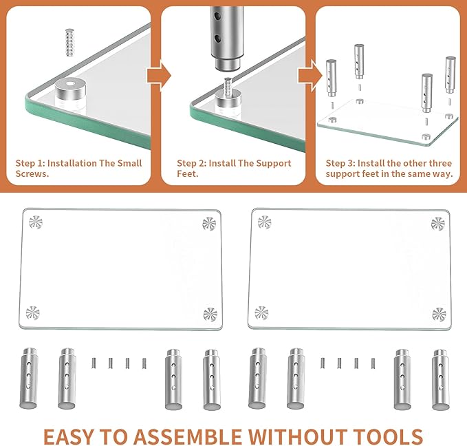 Hemudu 2 Pack Monitor Stand Riser, 3 Height Adjustable Laptop Stand Riser, Monitor Stand Riser for PC, Computer, Laptop Clear HD06T-201