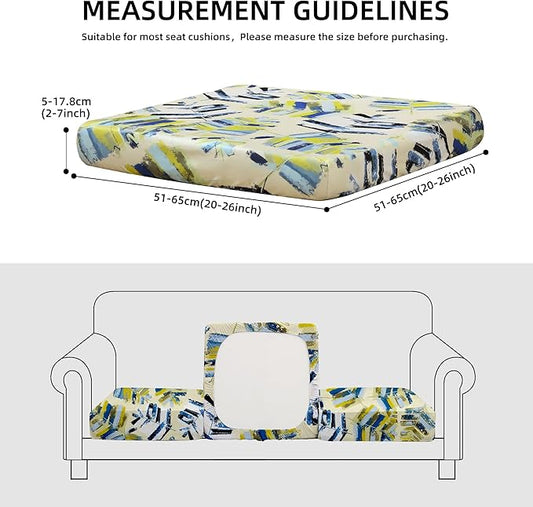 8Pcs Stretch Patio Cushion Covers Outdoor Cushion Cover, Jacquard Stretch Cushion Covers, Cover Replacement, Outdoor Sofa Covers, Washable Furniture Couch Cushion Cover (Yellow Maple)