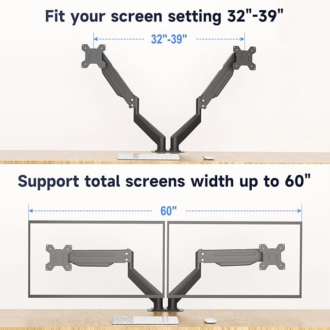Suptek Monitor Laptop Mount Stand, 2 in 1 Function Dual Monitor Arms Desk Mount for 11"-17" Notebook and 17"-32" Monitor with Laptop Tray,Holds up to 22lbs