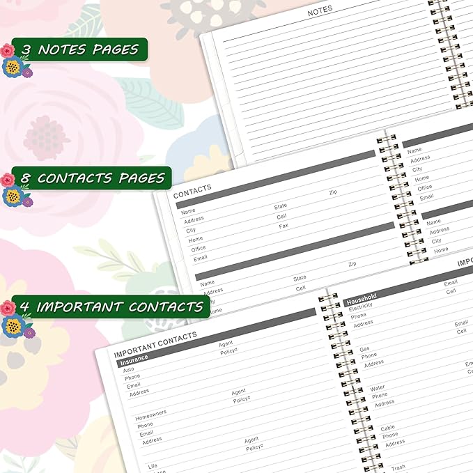 2026-2028 Monthly Planner - 3 Year Planner 2026-2028, Jan.2026 - Dec.2028, 36 Monthly Tabs, Inner Pocket - Floral