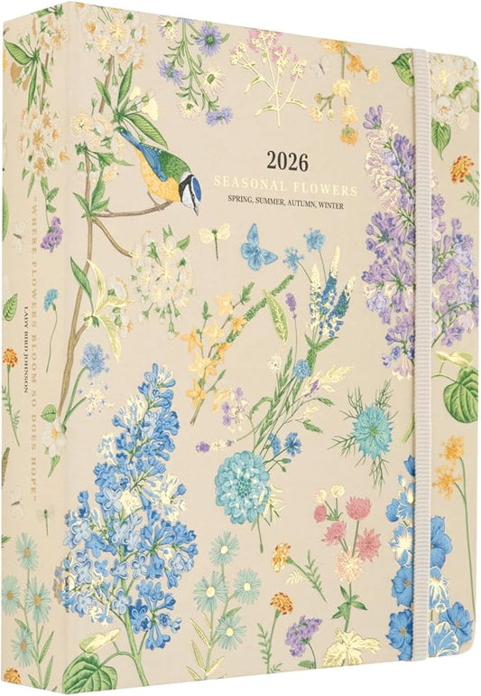 Planner 2025-2026 Seasonal Flowers - Planner for Women 17 Month(Aug 25/ Dec 26) | Weekly & Monthly Academic planner 2025-2026 | 6.4" x 7.9" | Hardcover Agenda 2025 | Thick paper 120 g/m²